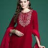 Dhiyona IE Ethnic Motifs Embroidered Velvet Kurta with Trousers & With Dupatta