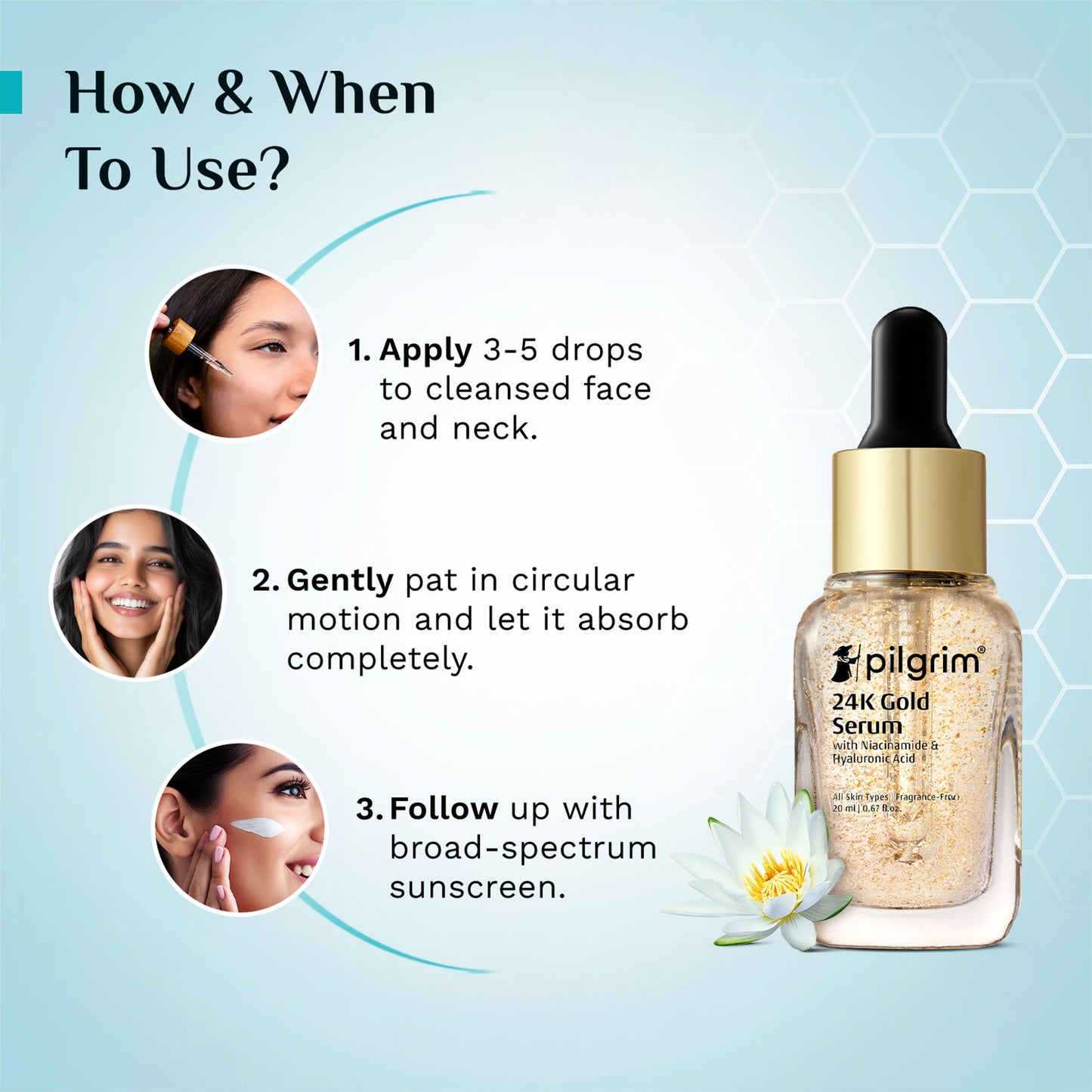 Pilgrim 24K Gold Face Serum with Niacinamide & Hyaluronic Acid