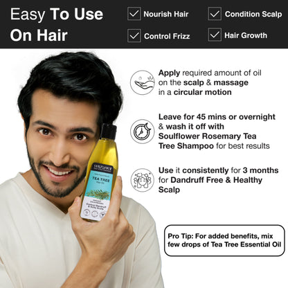 Soulflower Tea Tree Hair Oil - For Scalp And Dandruff Care