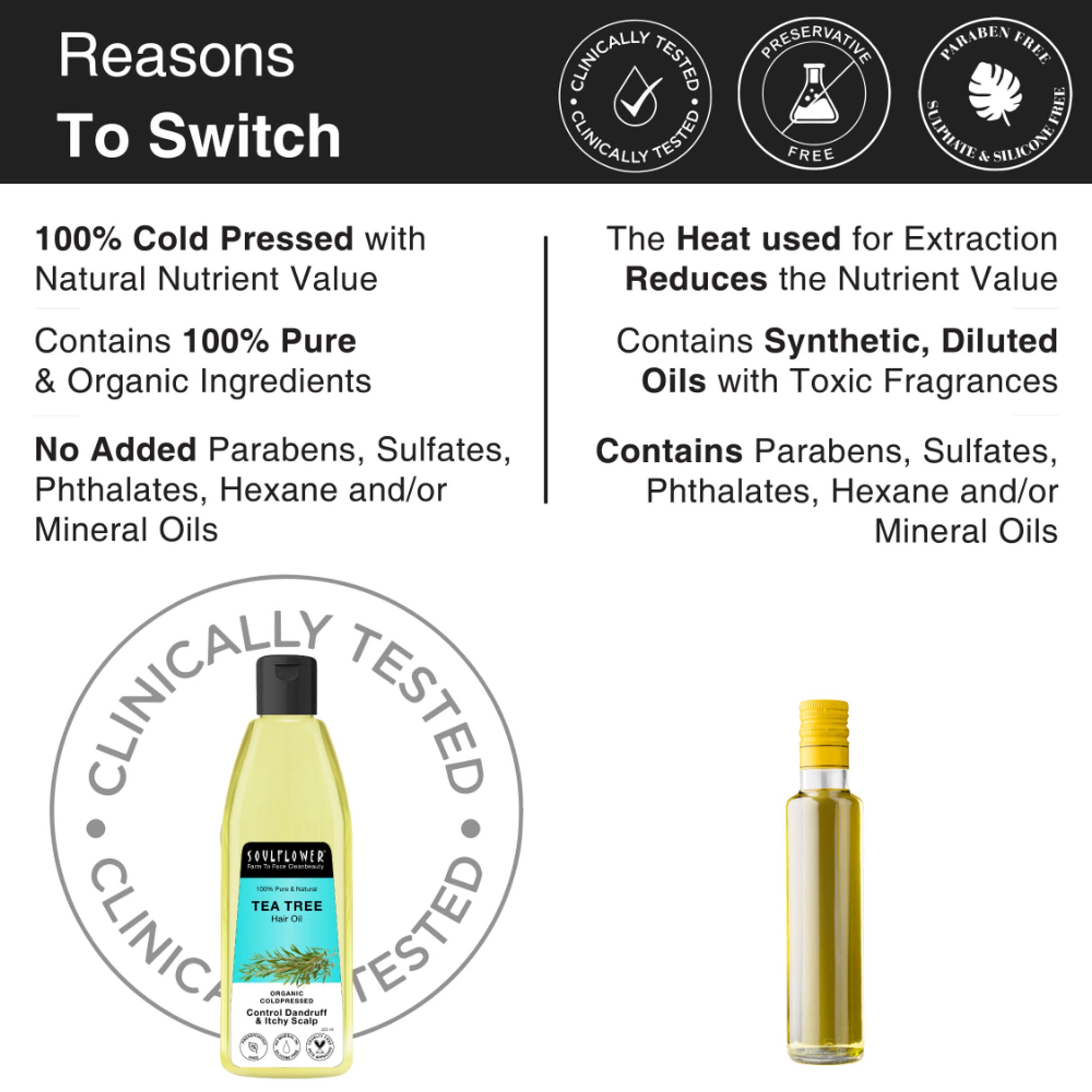 Soulflower Tea Tree Hair Oil - For Scalp And Dandruff Care