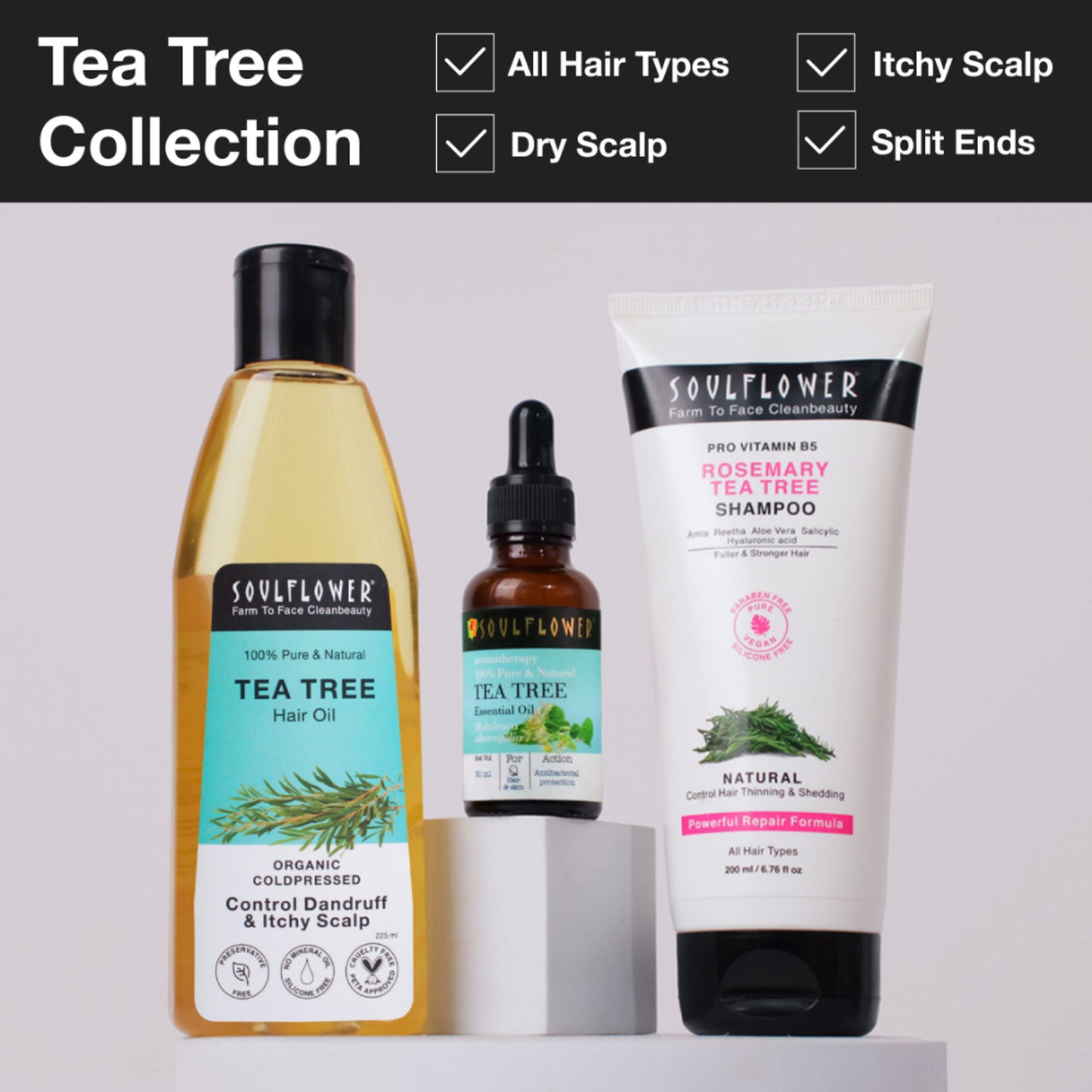 Soulflower Tea Tree Hair Oil - For Scalp And Dandruff Care