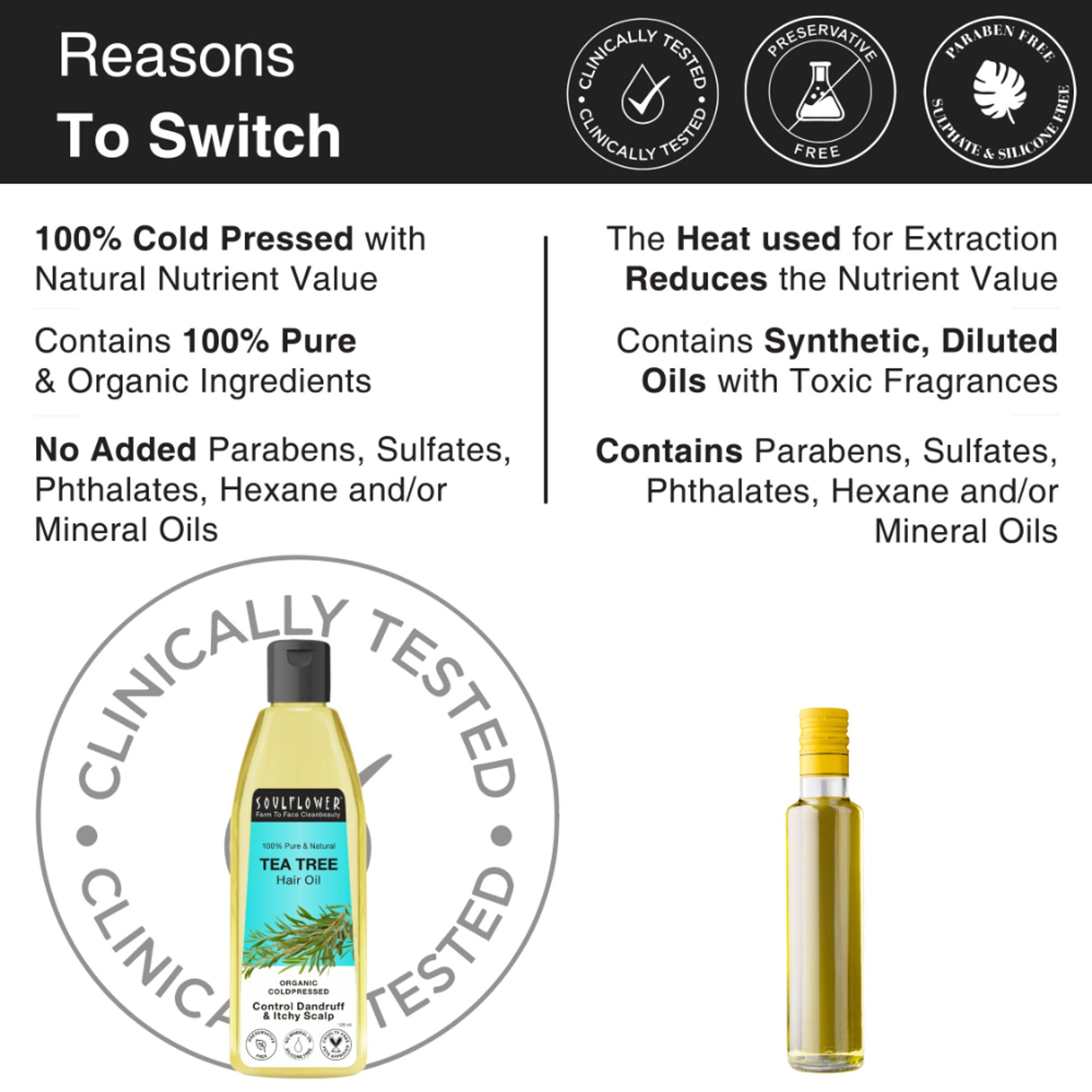 Soulflower Tea Tree Hair Oil - For Scalp And Dandruff Care