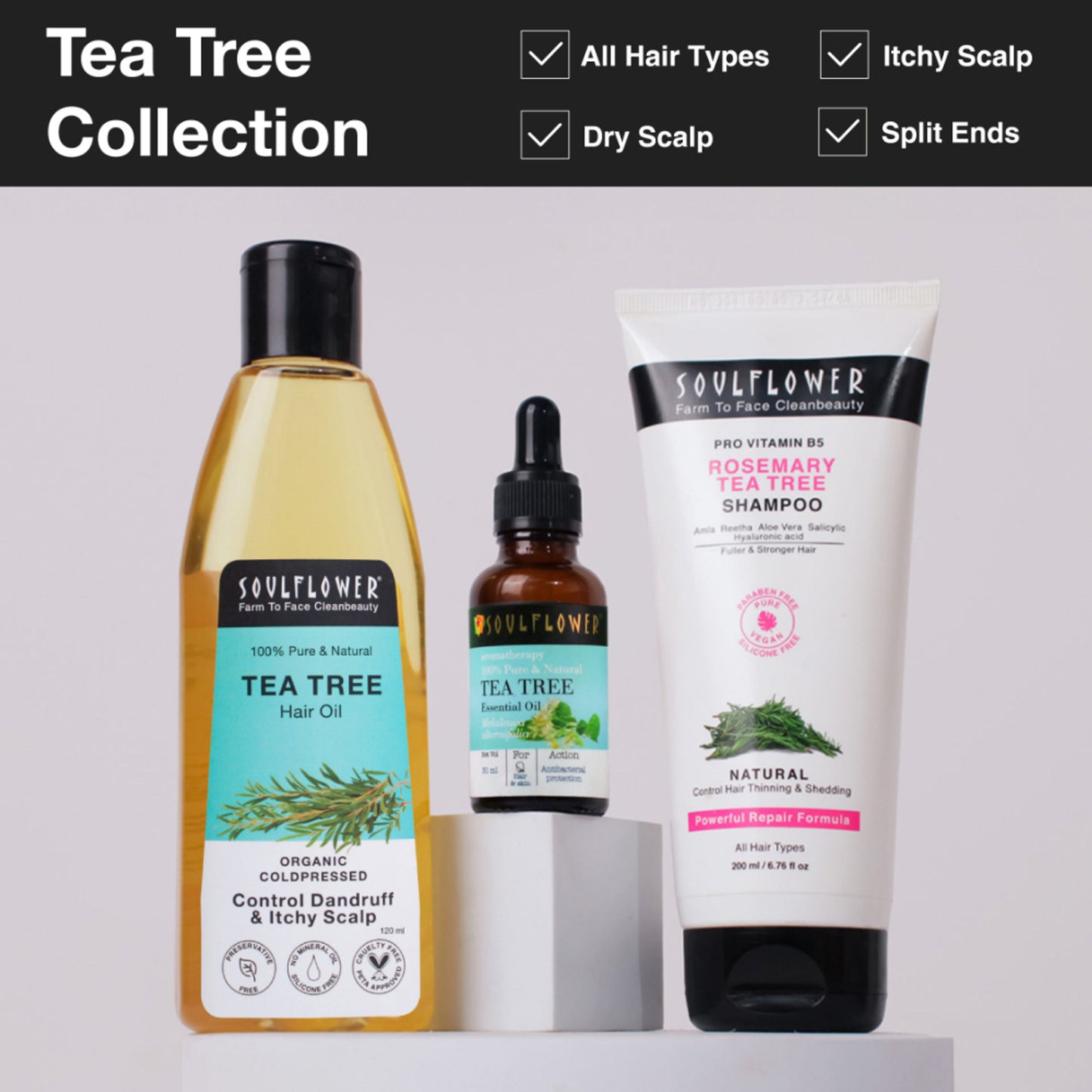 Soulflower Tea Tree Hair Oil - For Scalp And Dandruff Care