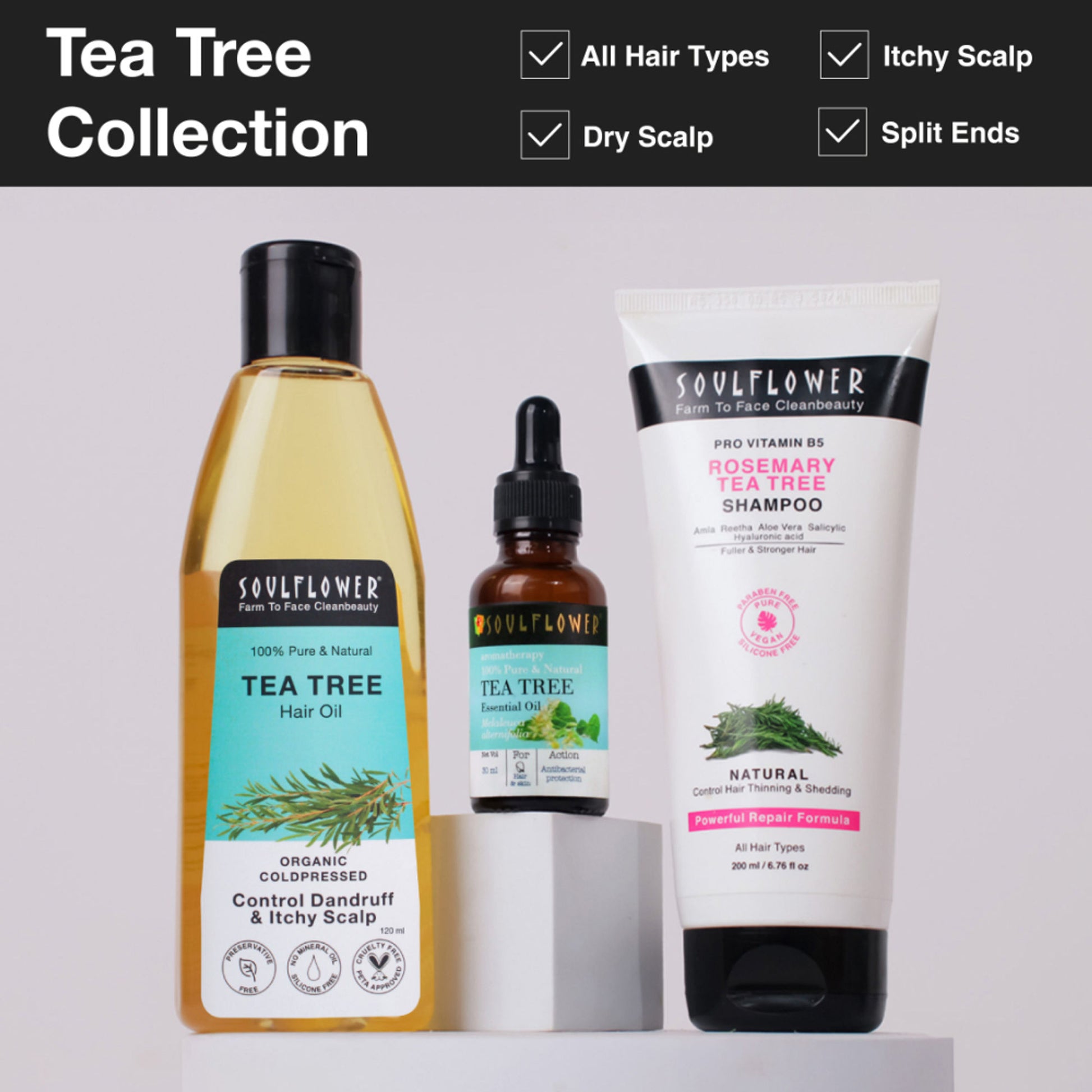 Soulflower Tea Tree Hair Oil - For Scalp And Dandruff Care