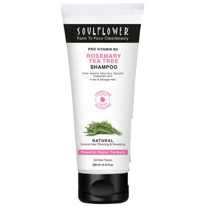 Soulflower Rosemary Tea Tree Anti-Hairfall Shampoo, Sulphate & Paraben Free, Reduces Split-Ends