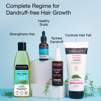 Soulflower Anti Dandruff Hair Serum with Salicylic acid, Tea Tree, Controls Dandruff, Reduce Itching