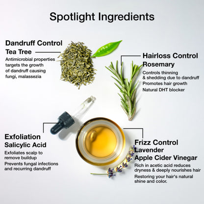 Soulflower Anti Dandruff Hair Serum with Salicylic acid, Tea Tree, Controls Dandruff, Reduce Itching
