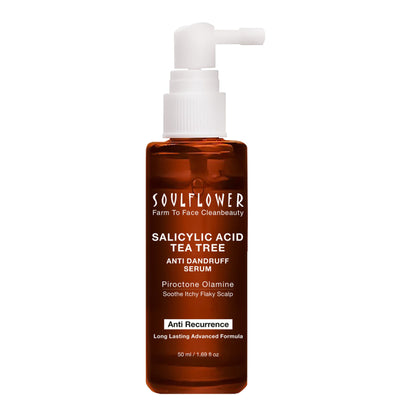 Soulflower Anti Dandruff Hair Serum with Salicylic acid, Tea Tree, Controls Dandruff, Reduce Itching