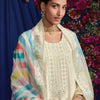 Dhiyona IE Ethnic Motifs Embroidered Thread Work Pure Cotton Kurta with Trousers & Dupatta