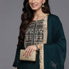 Indyancart VA Women'sFloral Yoke Design Regular Kurta with Trousers & With Dupatta