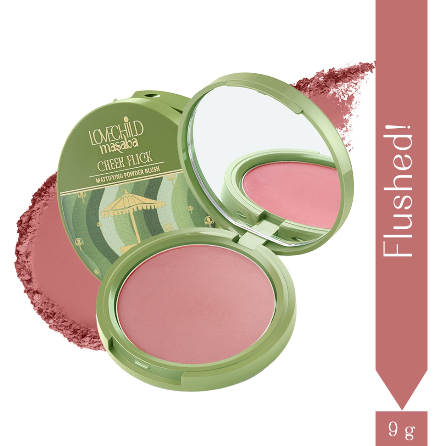 LoveChild Masaba Mattifying Powder Blush - Flushed