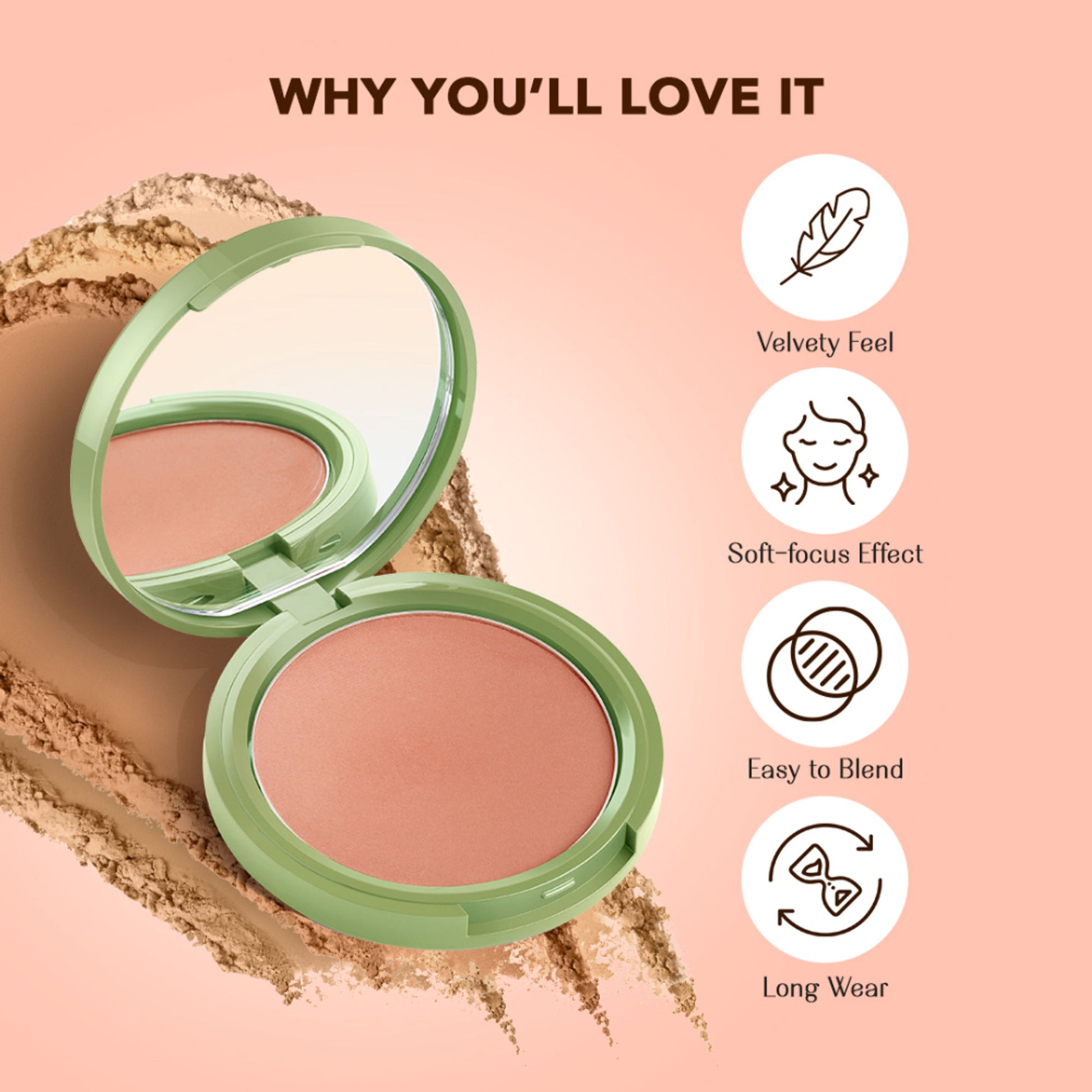 LoveChild Masaba Mattifying Powder Blush - Silence Please