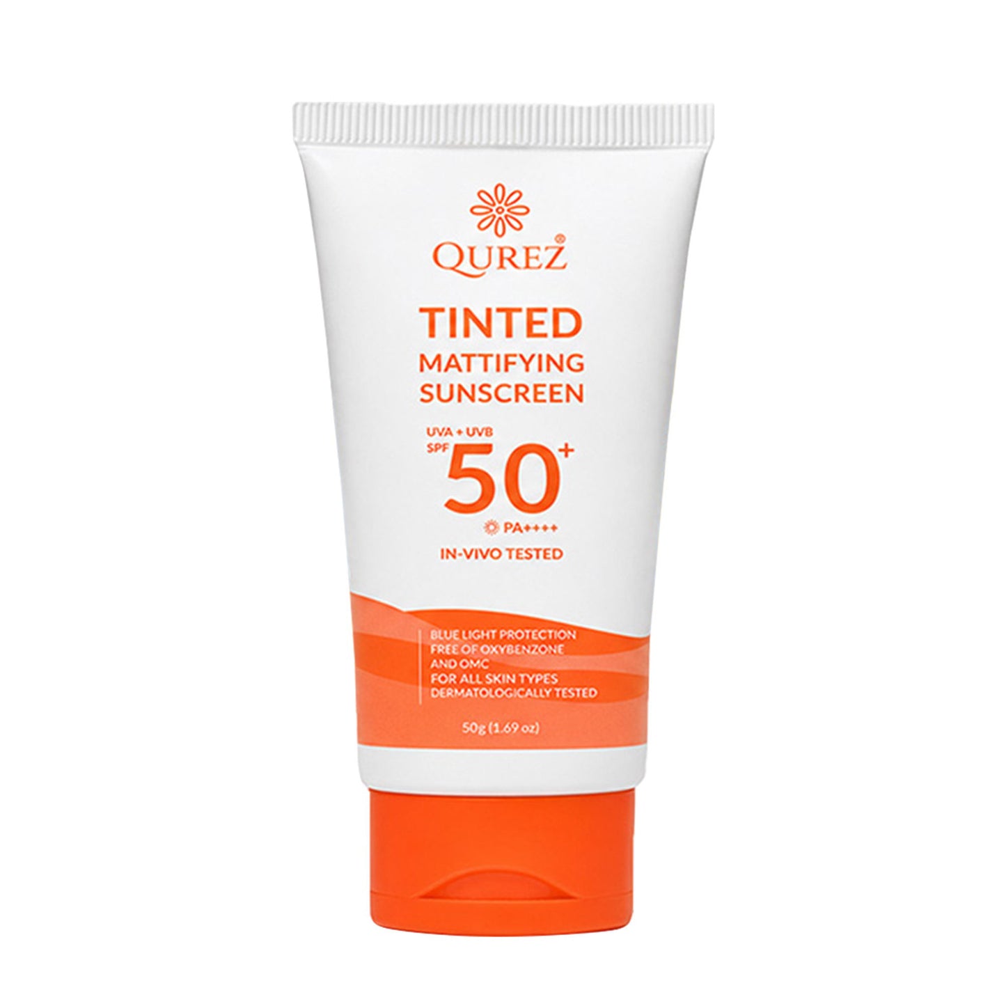 Qurez Mattifying Tinted Sunscreen SPF 50 Pa++++ Oxybenzone & Omc Free - Hybrid