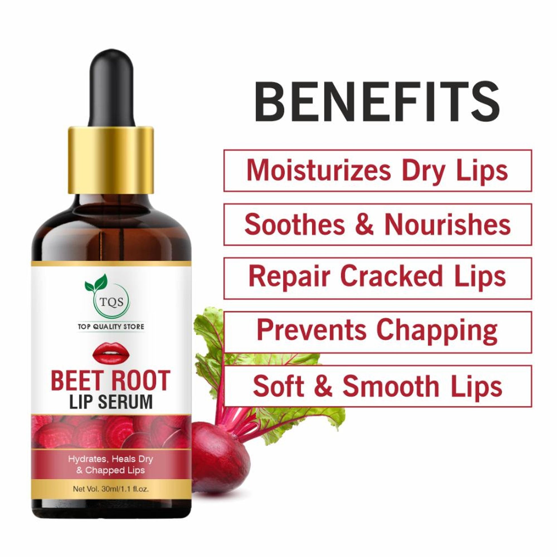 Tqs Beetroot Lip Serum For Dark Lips Soft, Moisturised Lips
