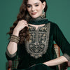 Indyancart IE Ethnic Motifs Velvet Kurta with Trousers & With Dupatta