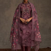 Dhiyona IE Floral Embroidered Thread Work Chanderi Cotton Kurta with Trousers & Dupatta