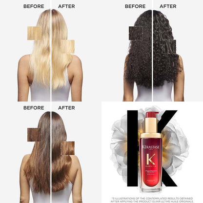 Kerastase Elixir Ultime Hair Oil-In-Serum Valentine's Edition 2X Shinier Hair 96H Anti-Frizz Action