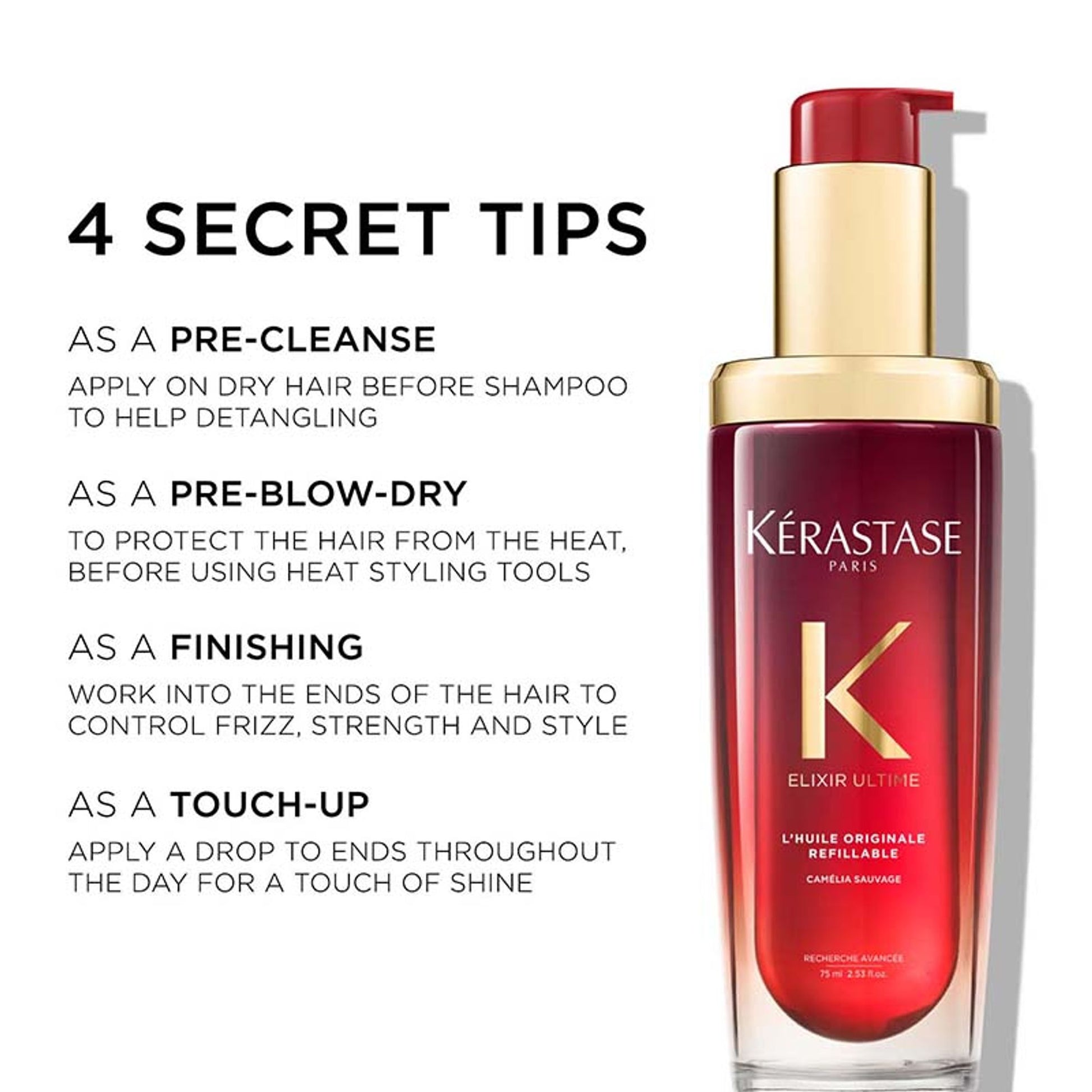 Kerastase Elixir Ultime Hair Oil-In-Serum Valentine's Edition 2X Shinier Hair 96H Anti-Frizz Action