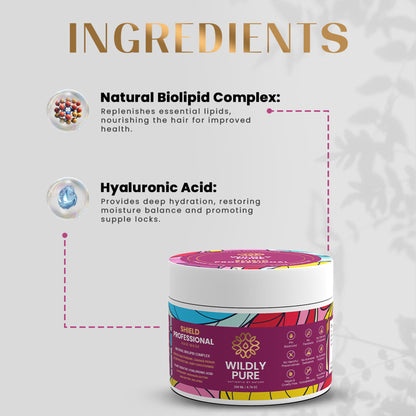 Wildly Pure Keratin Hair Mask for Smoothening & Color Protection with Biolipids & Hyaluronic Acid