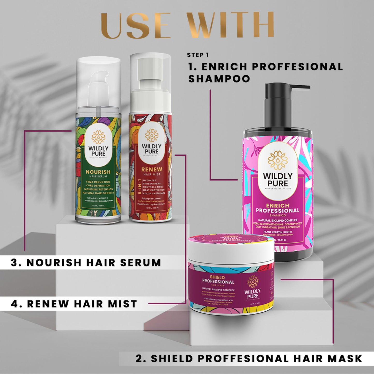 Wildly Pure Keratin Hair Mask for Smoothening & Color Protection with Biolipids & Hyaluronic Acid