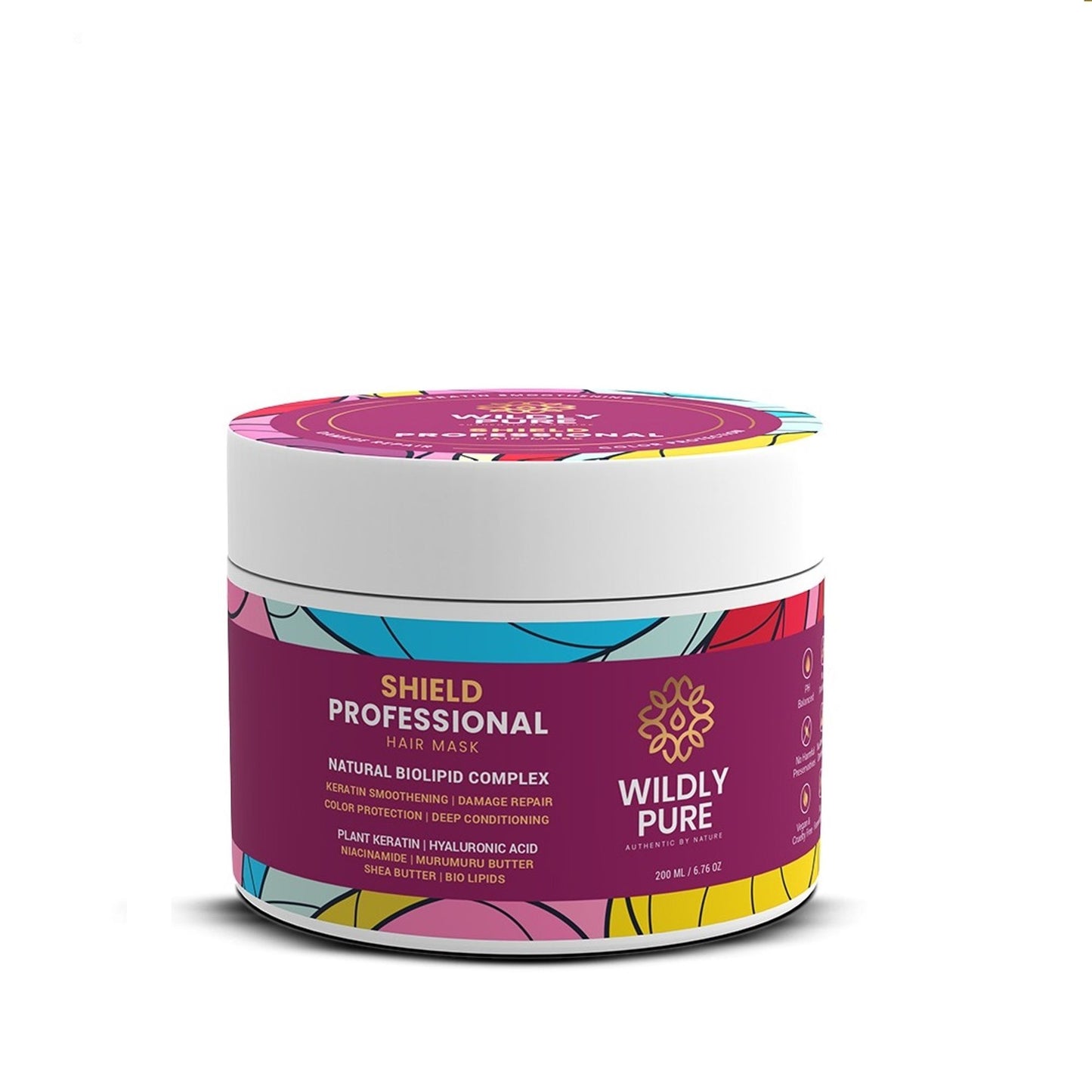 Wildly Pure Keratin Hair Mask for Smoothening & Color Protection with Biolipids & Hyaluronic Acid