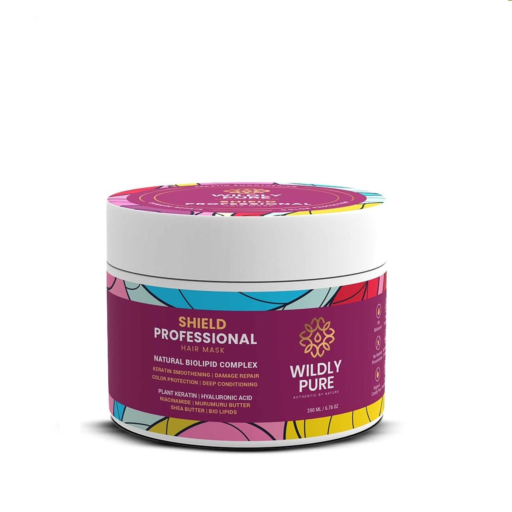 Wildly Pure Keratin Hair Mask for Smoothening & Color Protection with Biolipids & Hyaluronic Acid