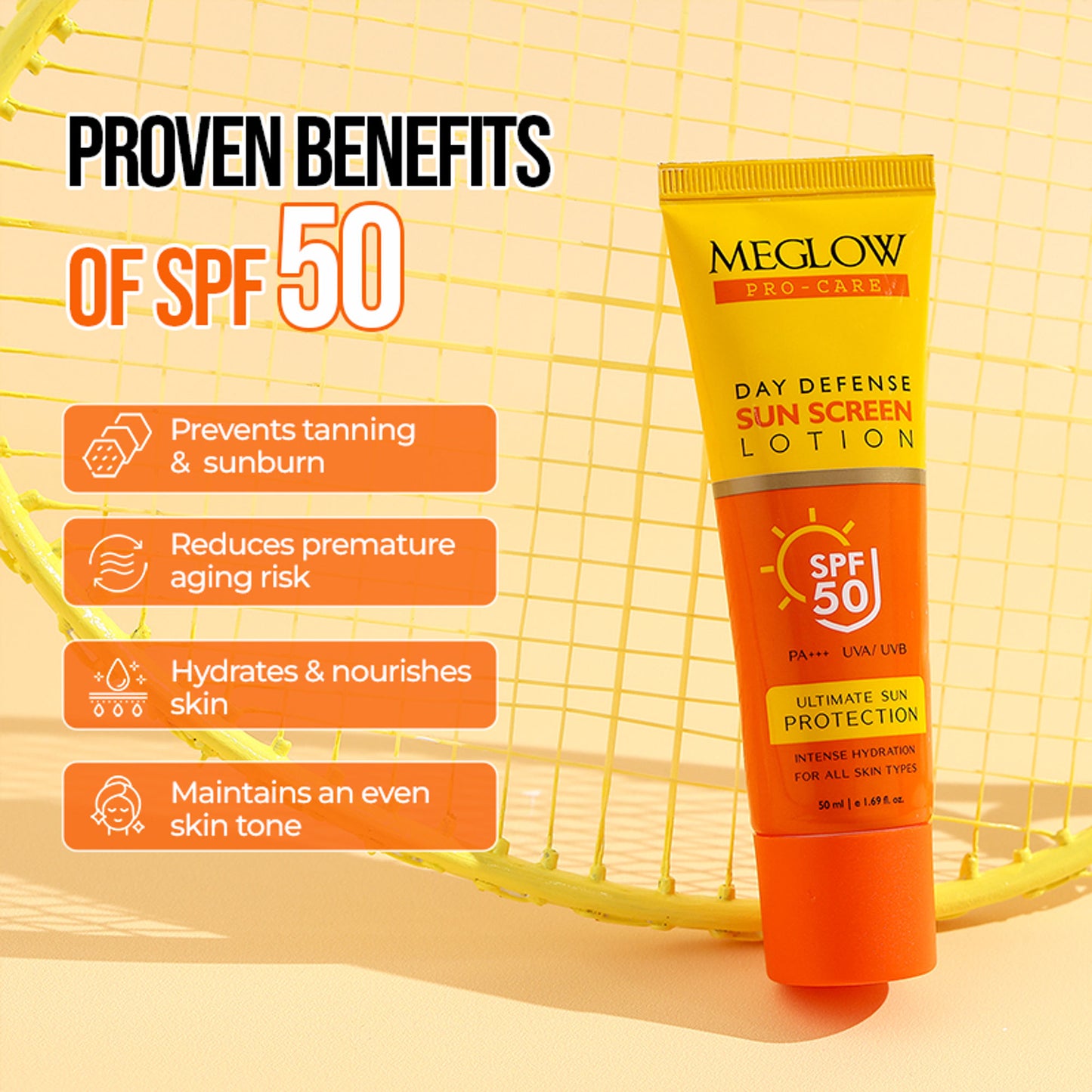 Meglow Pro-Care Sunscreen SPF 50 PA+++ Lotion