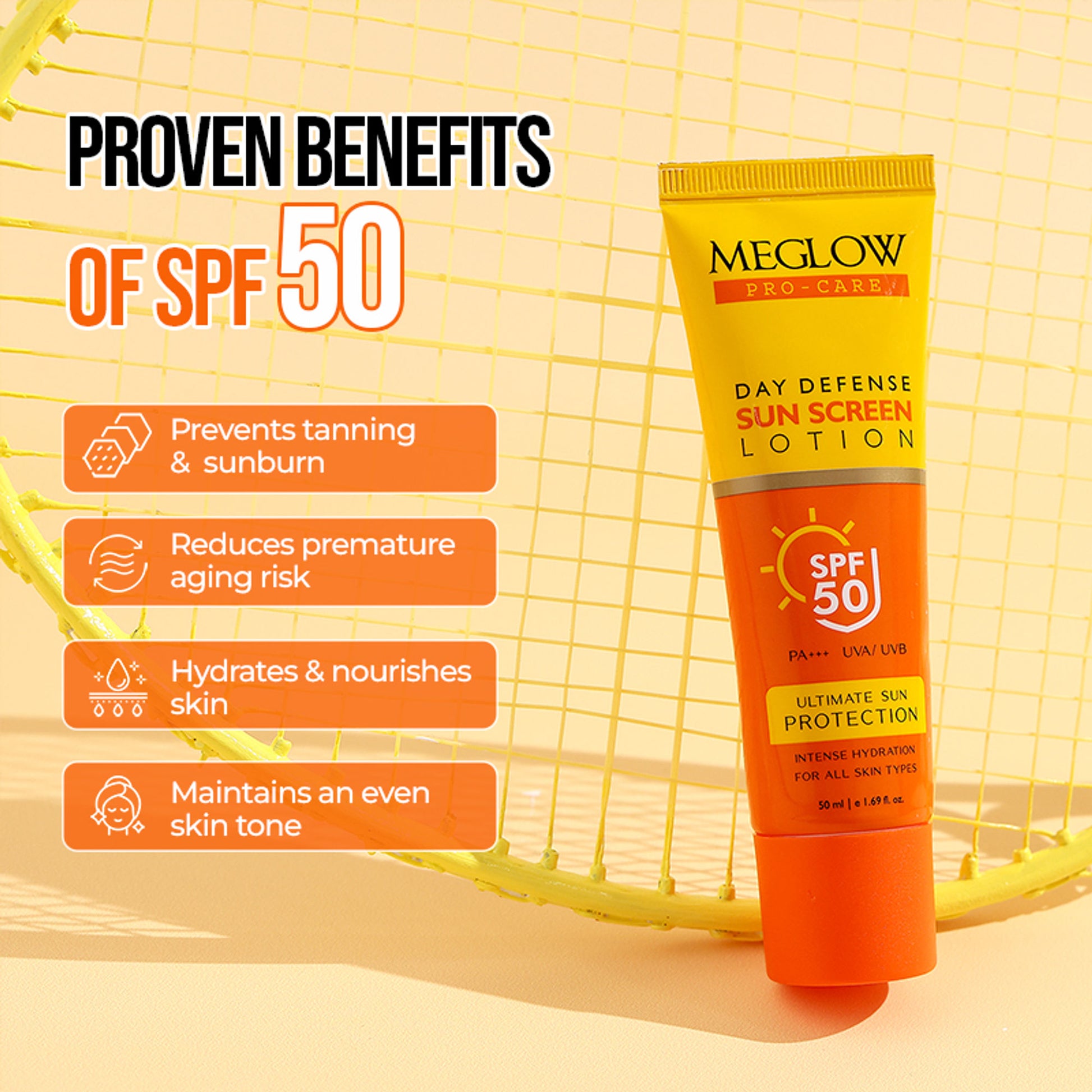 Meglow Pro-Care Sunscreen SPF 50 PA+++ Lotion