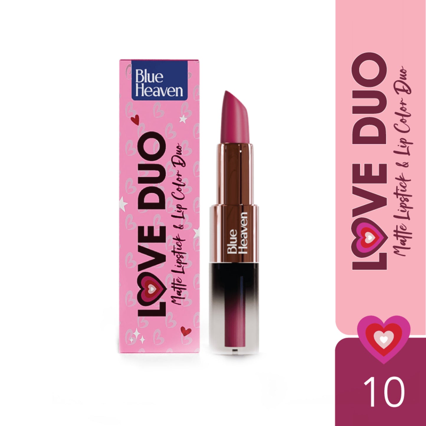 Blue Heaven Love Duo 2 In 1 Dual Sided Lipstick - 10