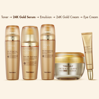 TONYMOLY Korean Intense Care Gold 24K Snail Serum to Firm, Brighten & Moisturise Dry, Rough Skin