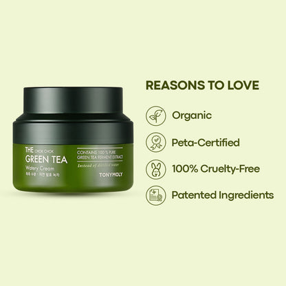 TONYMOLY Korean The Chok Chok Green Tea Watery Cream