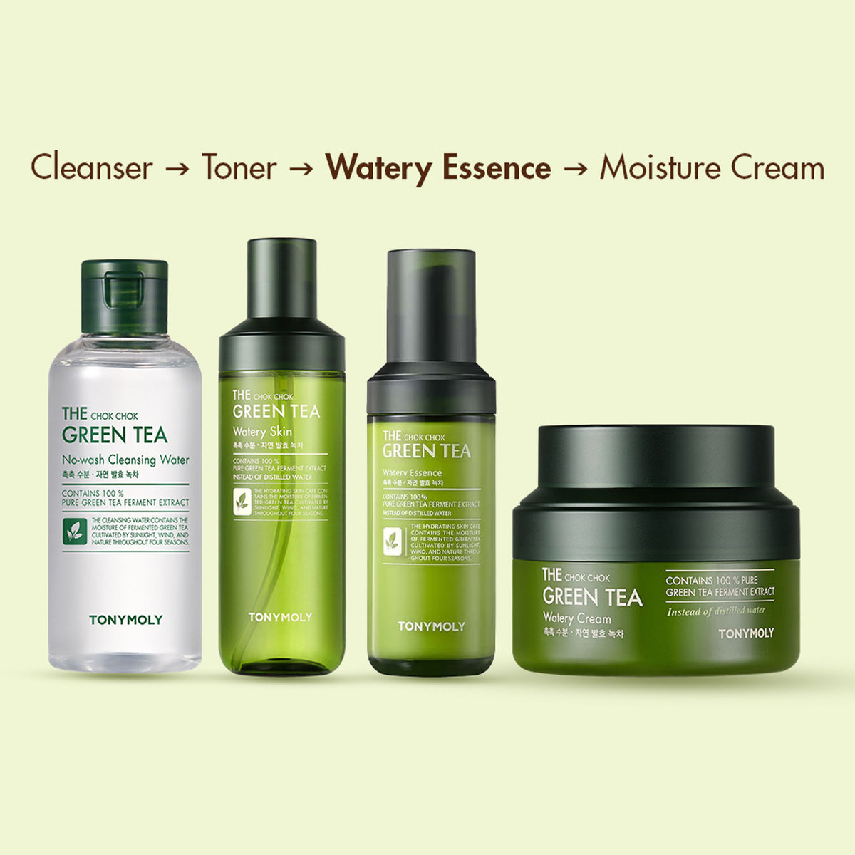 TONYMOLY Korean The Chok Chok Green Tea Watery Essence-Highly Concentrated Hydration for Dry Skin