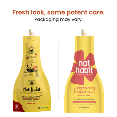 Nat Habit Fresh Daily Ubtan Face Pack - Delicate Rose for Deep Cleansing, Tightening & Instant Glow