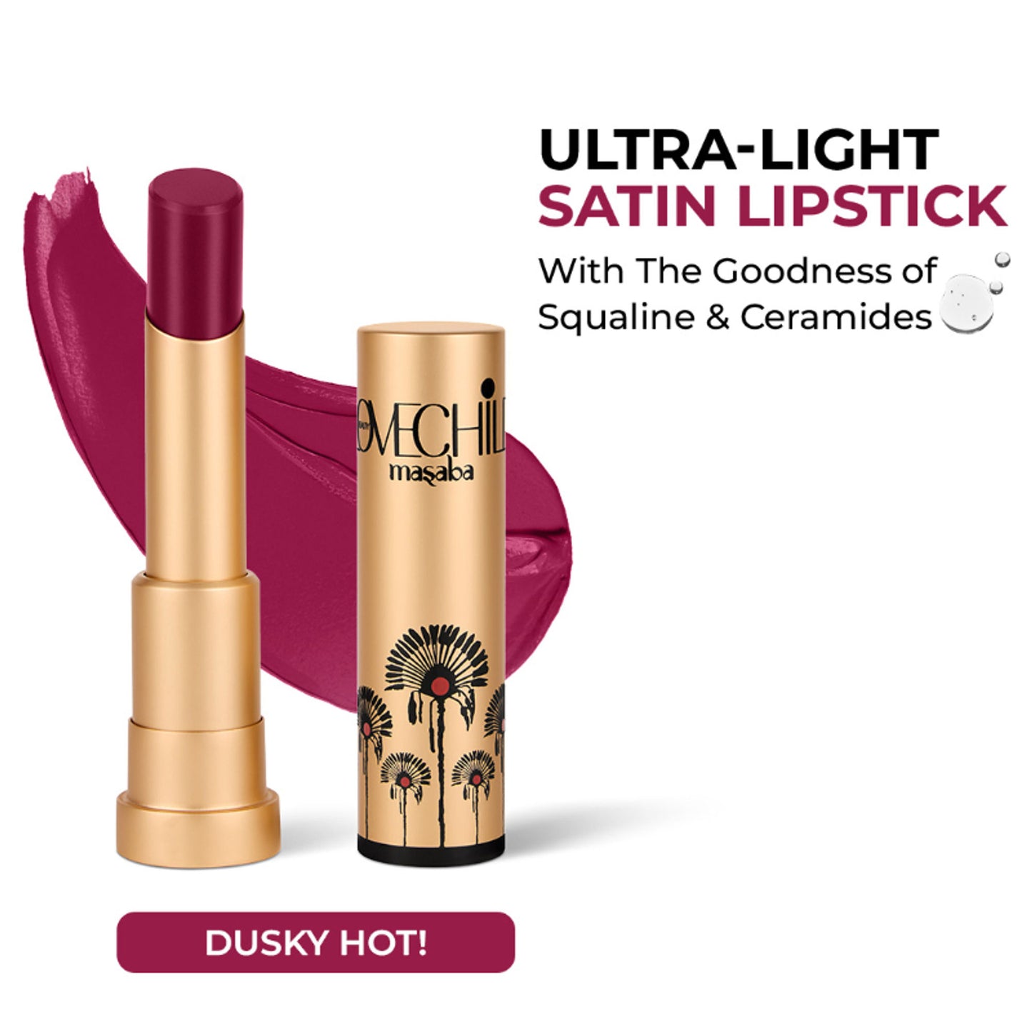 LoveChild Masaba Ultra - Light Lush Creme Lipsticks, Enriched with Ceramides and Shea Butter - Dusky Hot!