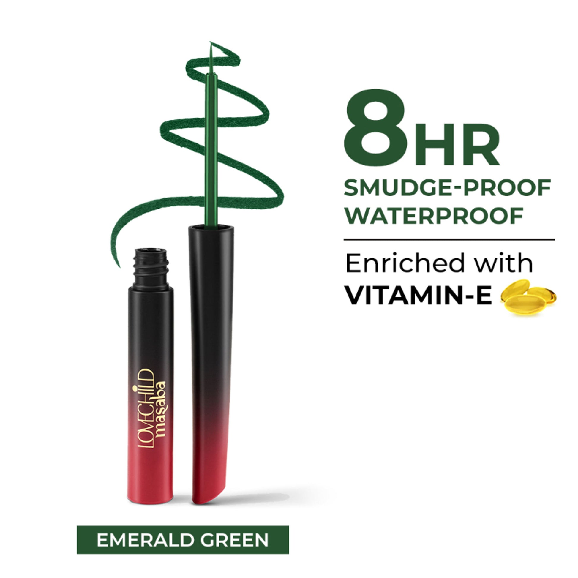 LoveChild Masaba 24 Hr Smudge Proof Liquid Eyeliner - Emerald