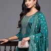 Dhiyona VA Women's Ethnic Motifs Embroidered Straight Kurta with Trousers & With Dupatta