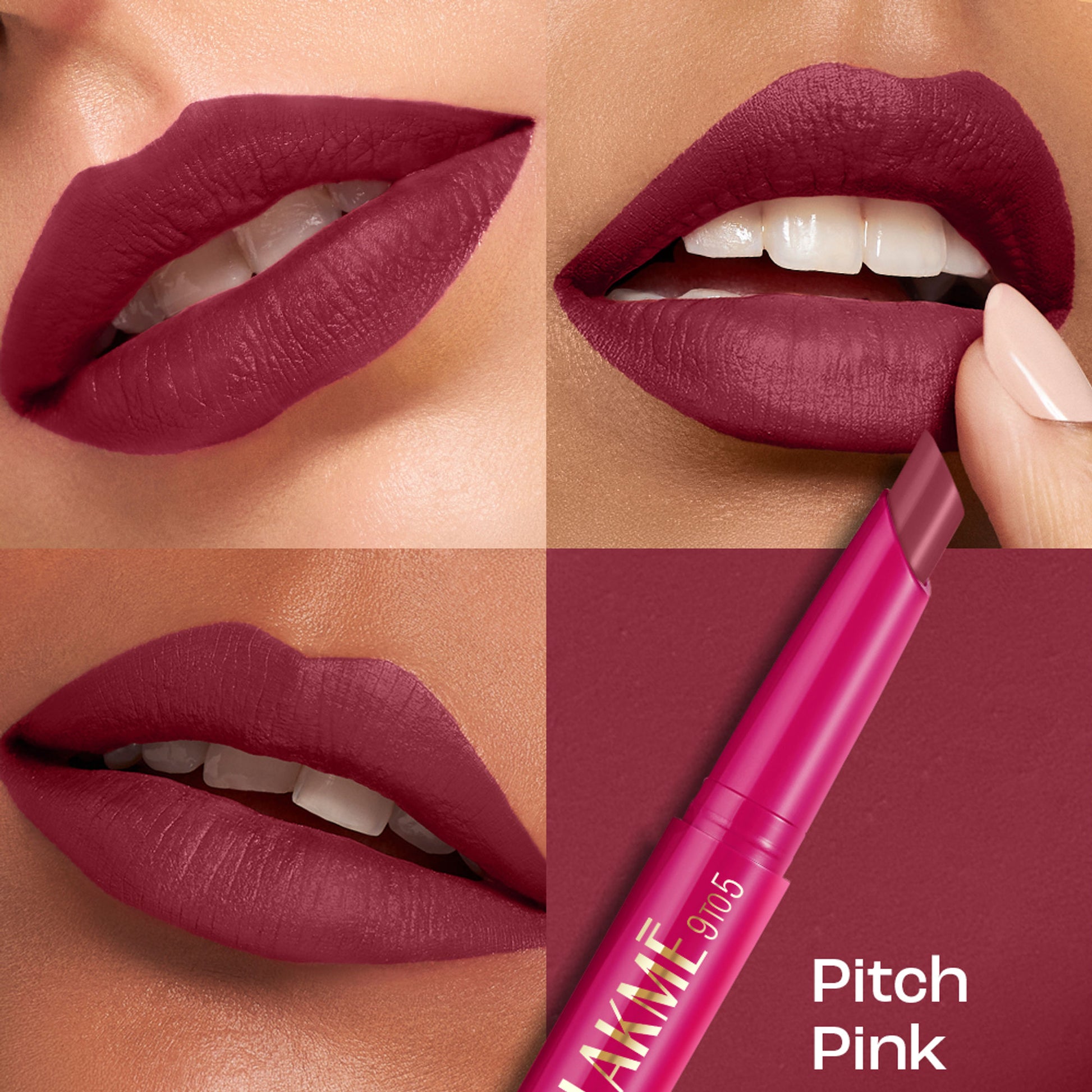 Lakme 9 to 5 Forever Matte Lip Crayon - Pitch Pink