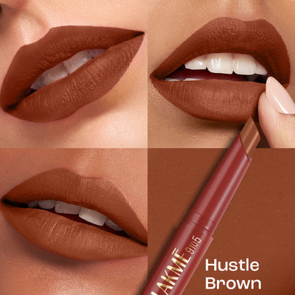 Lakme 9 to 5 Forever Matte Lip Crayon - Hustle Brown