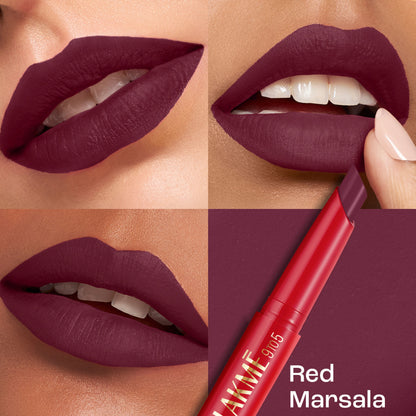 Lakme 9 to 5 Forever Matte Lip Crayon - Red Marsala