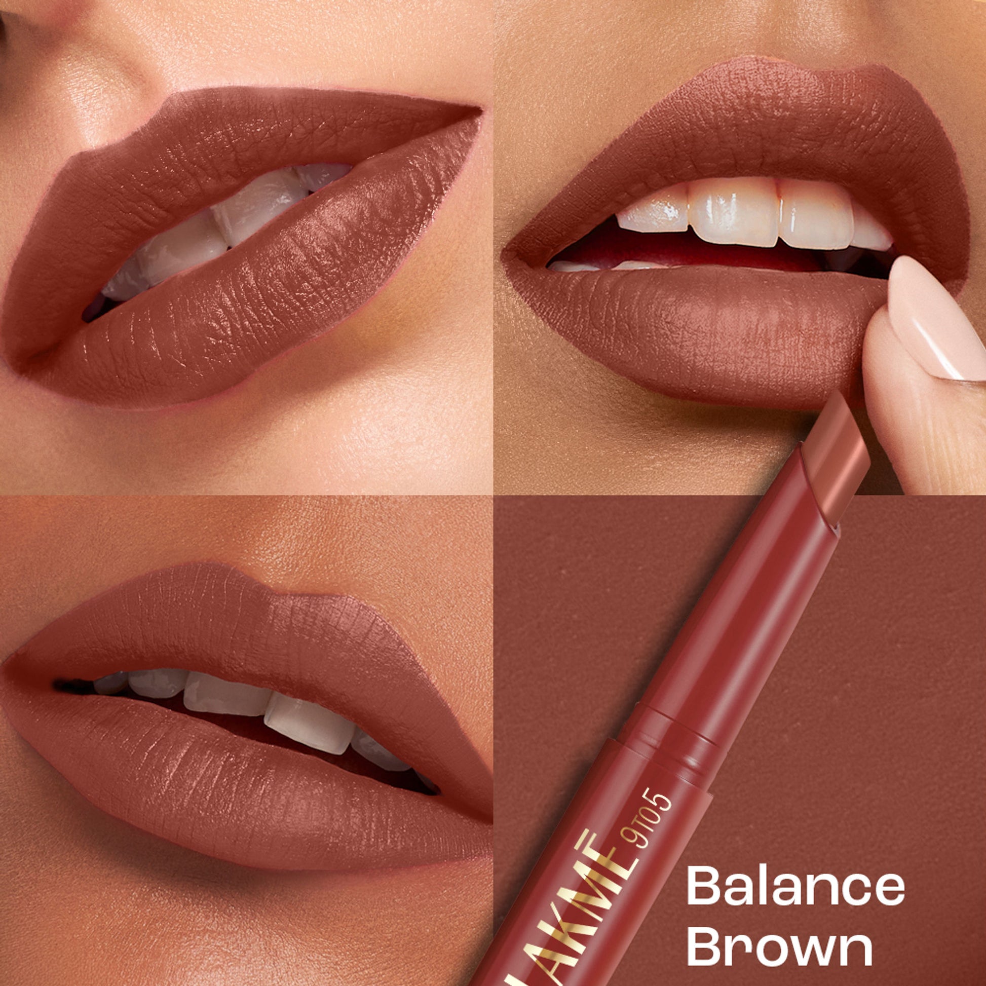Lakme 9 to 5 Forever Matte Lip Crayon - Balance Brown