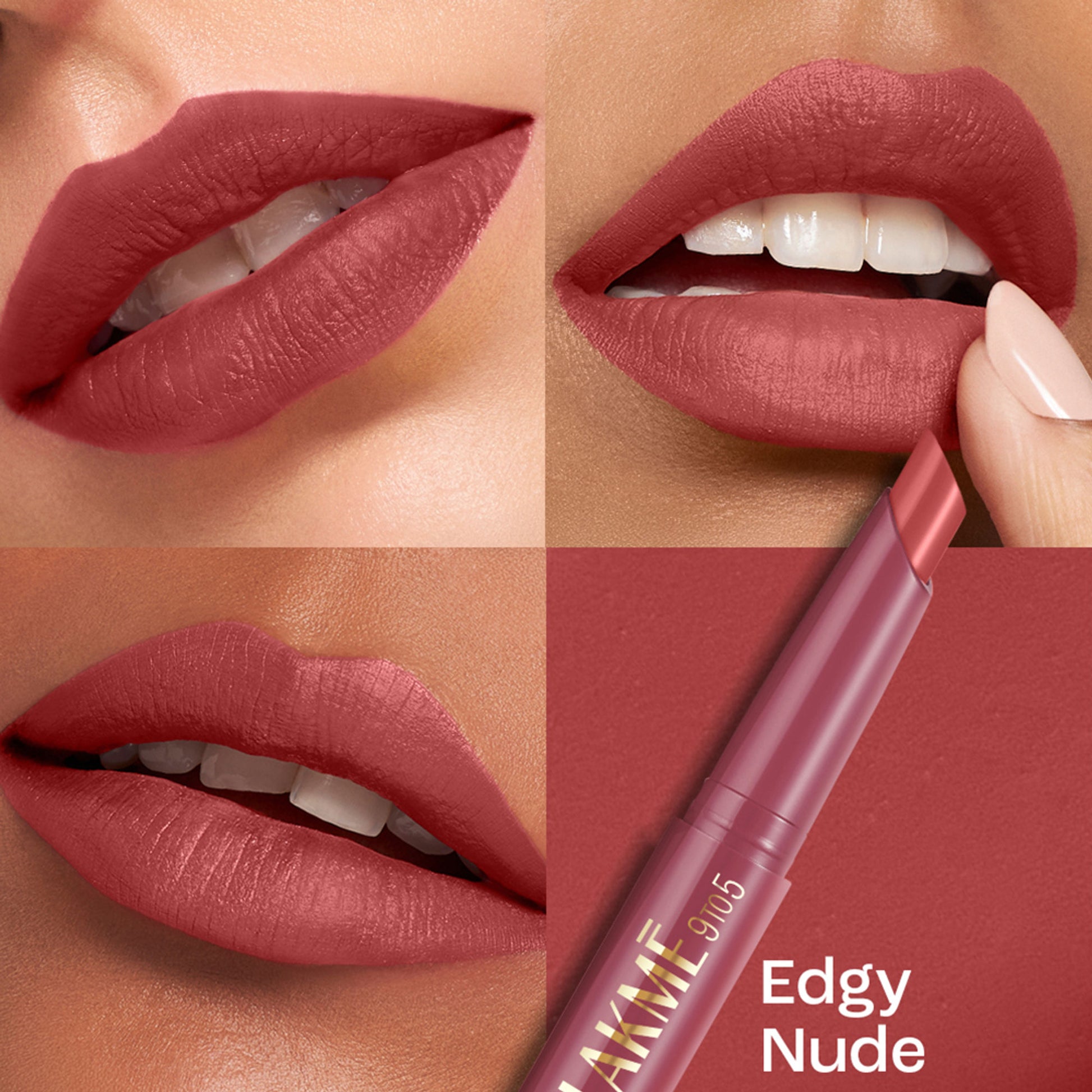 Lakme 9 to 5 Forever Matte Lip Crayon - Edgy Nude