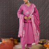 Dhiyona IE Women Floral Embroidered Panelled Thread Work Pure Cotton Kurta with Trousers & With Dupatta