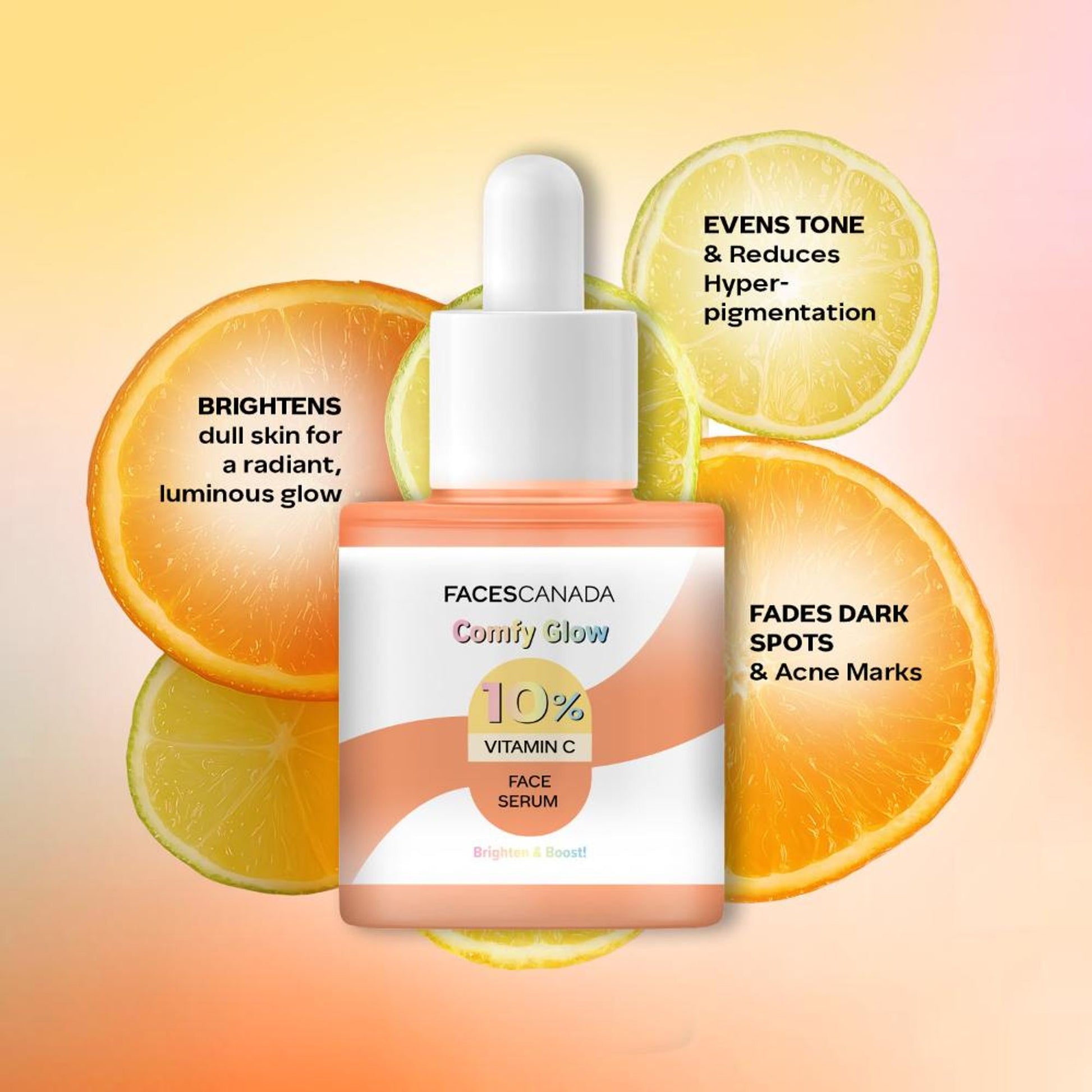 Faces Canada Comfy Glow 10% Vitamin C Face Serum - Brightens Complexion