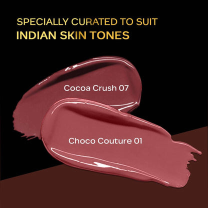 Faces Canada Comfy Matte Wow Liquid Lipstick - Choco Couture 01 + Cocoa Crush 07 - Pack Of 2