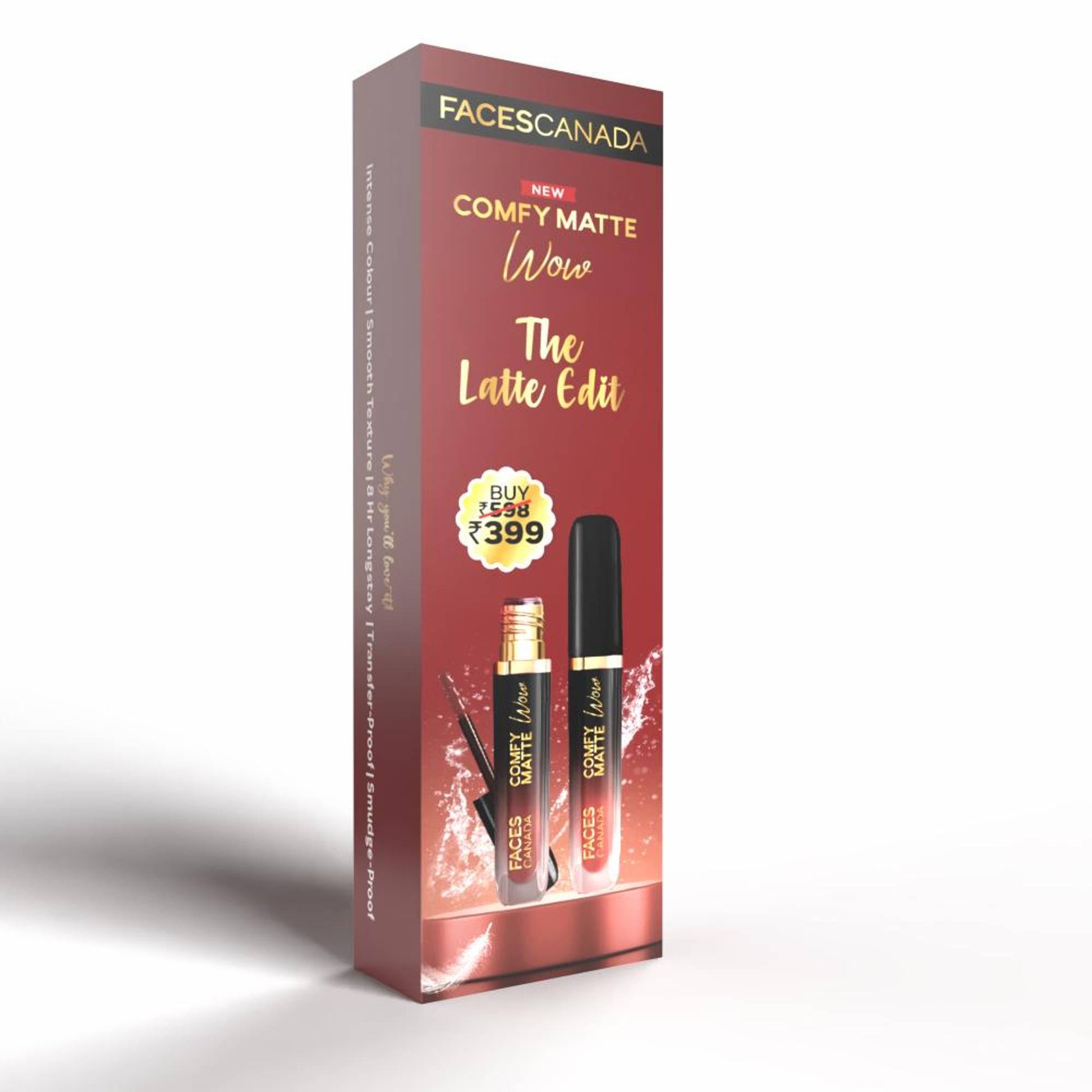 Faces Canada Comfy Matte Wow Liquid Lipstick - Choco Couture 01 + Cocoa Crush 07 - Pack Of 2