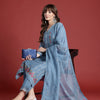 Dhiyona IE Women Floral Embroidered Panelled Thread Work Kurta With Trousers & Dupatta