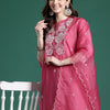 Dhiyona IE Ethnic Motifs Embroidered Thread Work Kurta with Trousers & With Dupatta