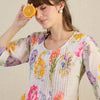 Indyancart IE Floral Printed A-Line Pure Cotton Kurta With Trousers
