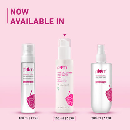 Plum Bulgarian Valley Rose Water Alcohol-Free Spray Toner With Hyaluronic Acid- Hydrates & Refreshes