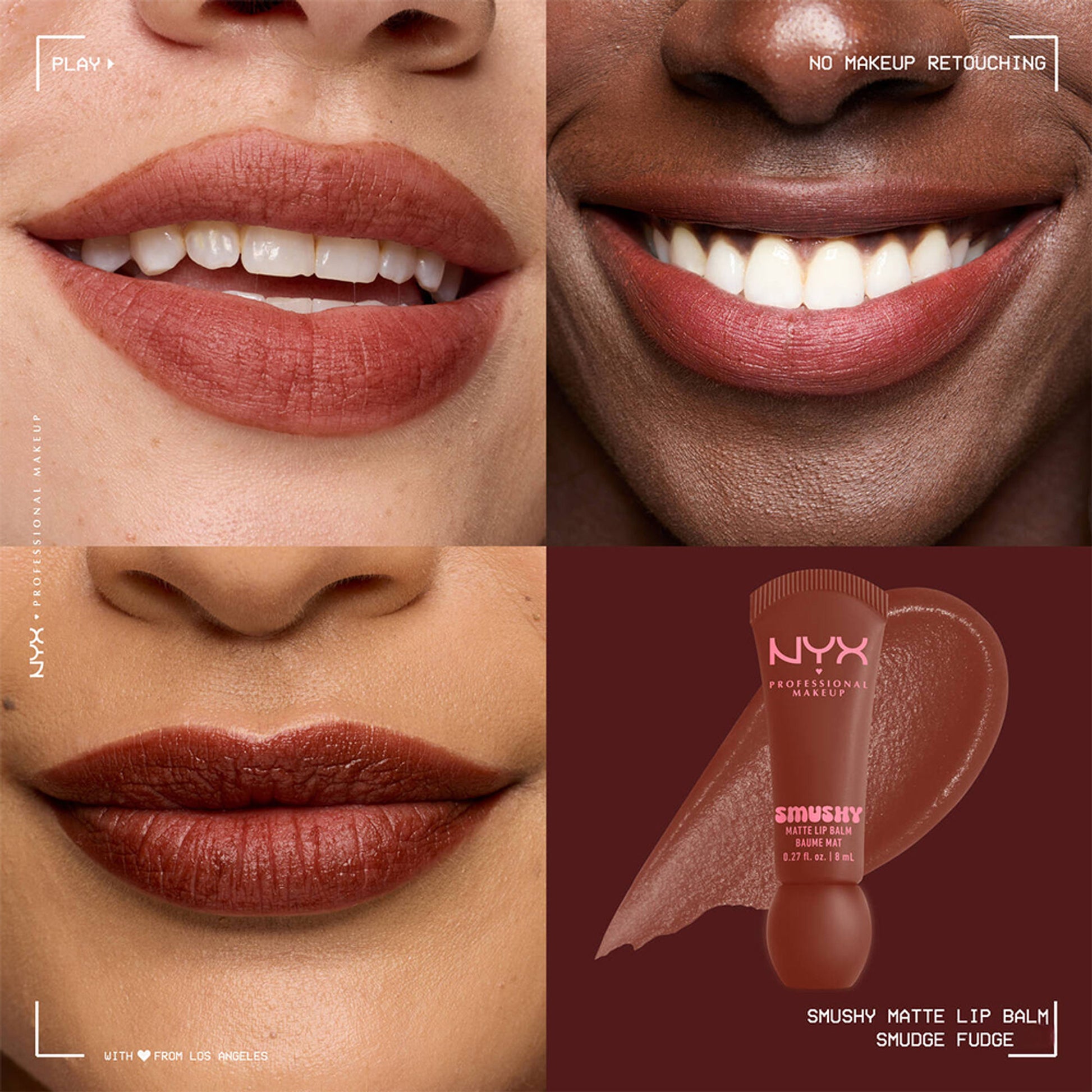 NYX Professional Makeup Smushy Matte Lip Balm - Smudge Fudge